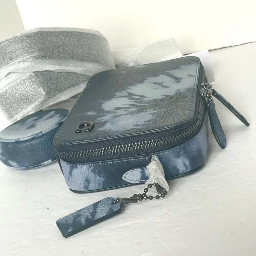 Coach Charter Tie Dye Slim Crossbody Blue Leather Sling Bag CU208 - Picture 10 of 12